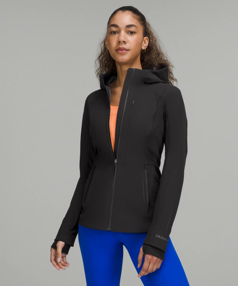 Black Cross Chill hooded running jacket, lululemon