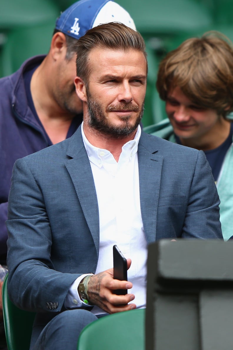 David and Romeo Beckham at Wimbledon 2015 | POPSUGAR Celebrity