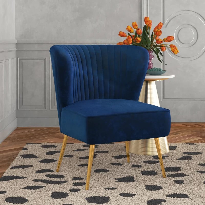 Best Velvet Chair: Etta Avenue Lisette Wide Tufted Velvet Side Chair