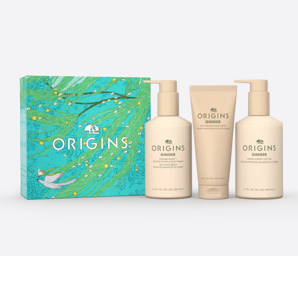 Origins Ginger Body Indulging Essentials Gift Set ($60)
Body care deserves a spot in any good gift guide. While facial products are always popular, some people prefer to keep their face routine tightly curated, which makes this warm ginger set an easy win. Inside, you'll find three full-size products: a chic hand and body wash, a coordinating lotion, and a hand cream designed for everyday use.