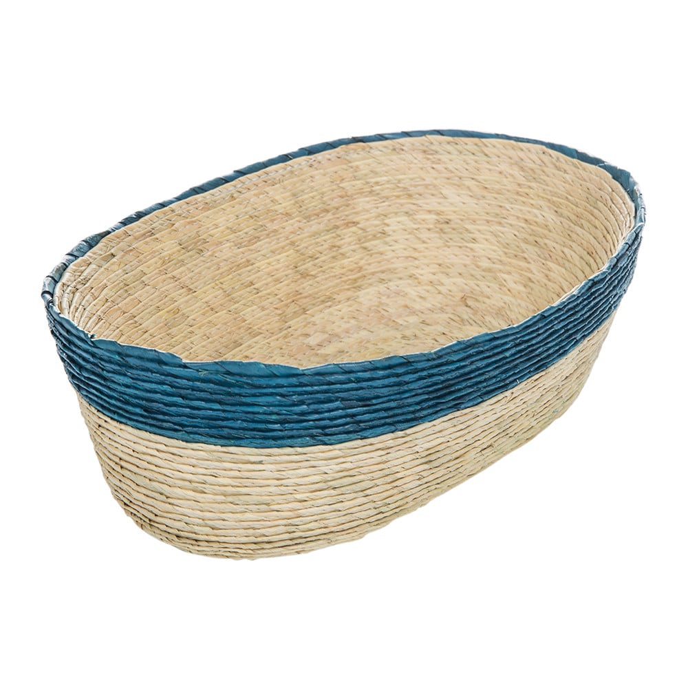 Baolgi Oval Stripe Basket — Aqua ($56)