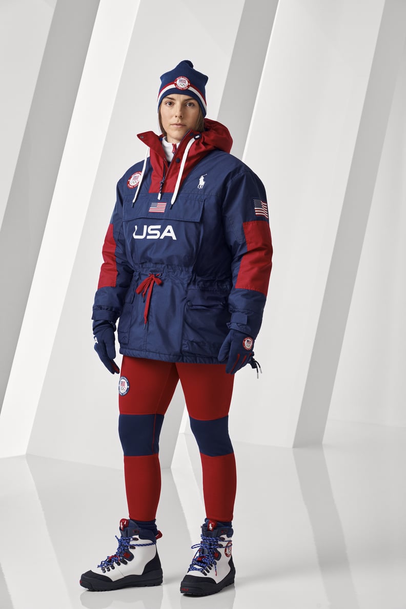 美国队冬天开幕式服装在希拉里骑士,奥运会冰球