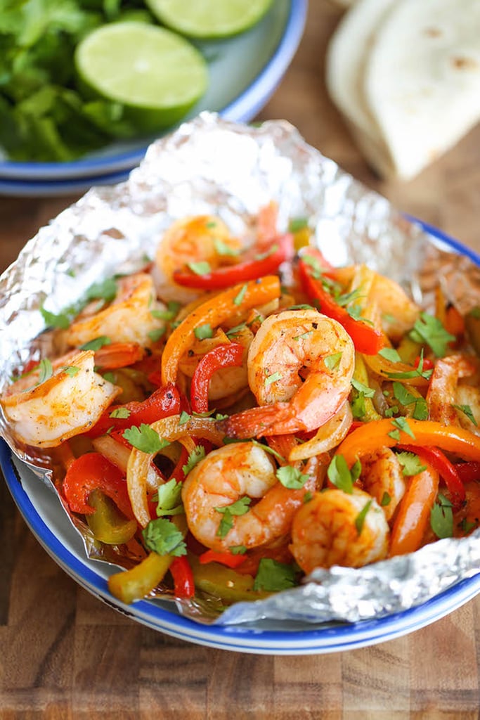 Shrimp Fajitas in Foil