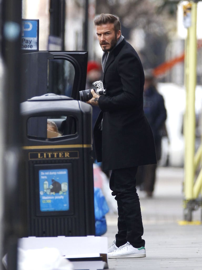 David Beckham played photographer in London on Thursday.