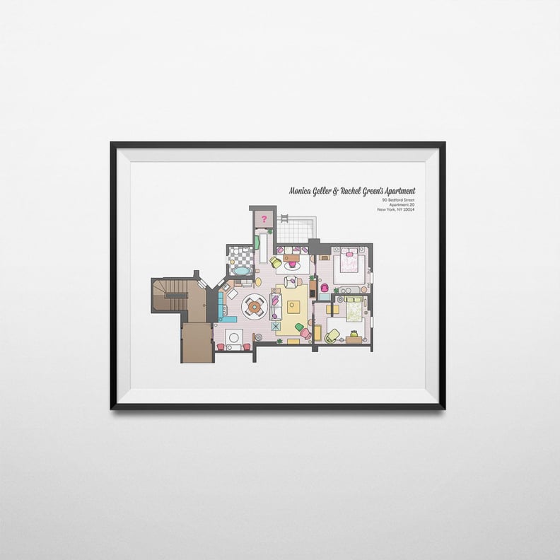 Monica Geller and Rachel Green Apartment Floor Plan Poster