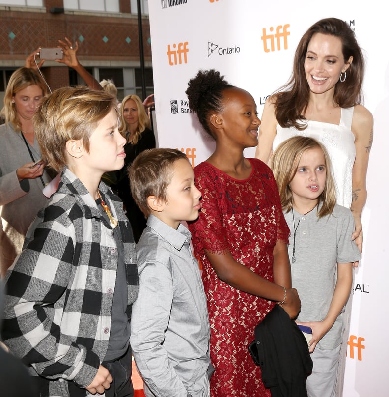 Angelina Jolie and Shiloh, Knox, Zahara, and Vivienne Jolie-Pitt