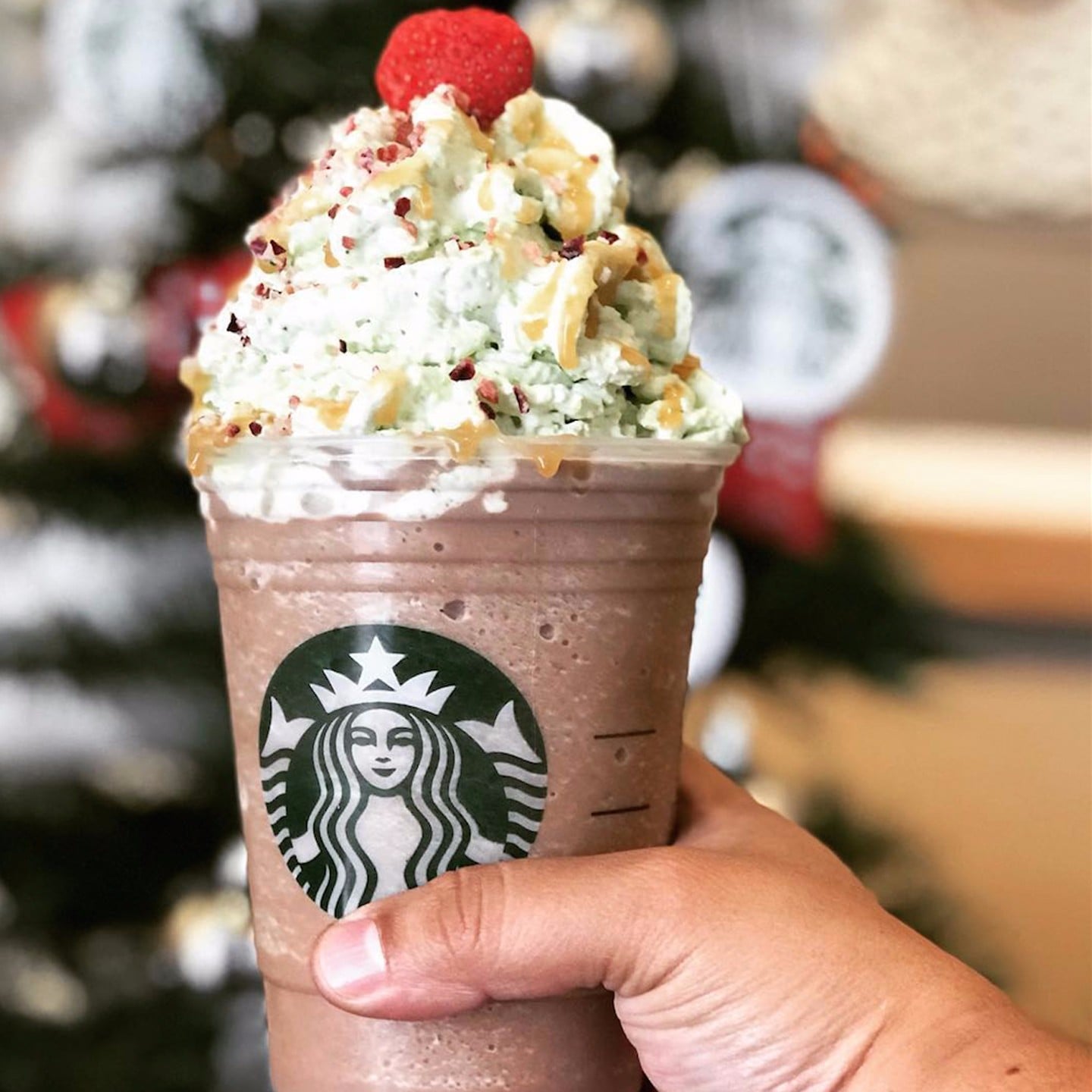 Starbucks Christmas Tree Frappuccino Pictures POPSUGAR Food