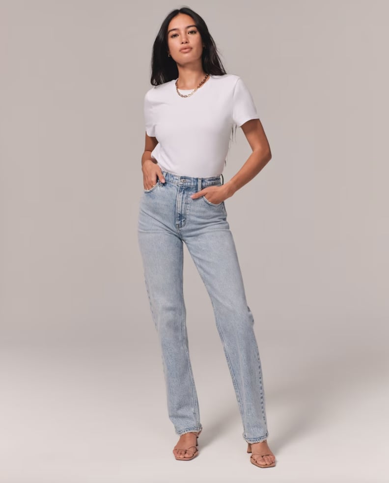 Abercrombie High Rise Straight Leg Jeans