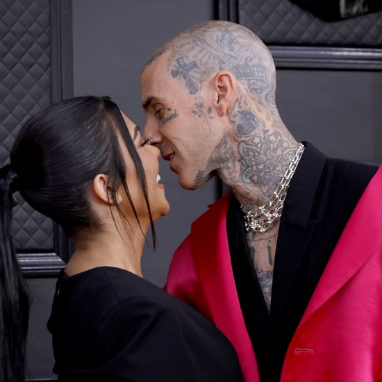 Kourtney Kardashian and Travis Barker at the 2022 Grammys