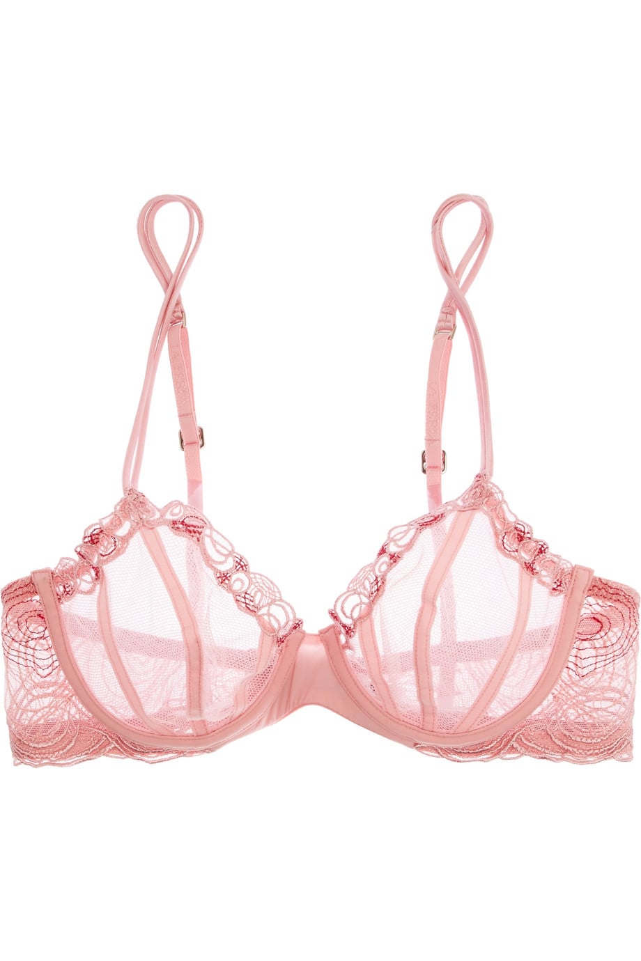 La Perla Elements Corded Lace and Tulle Underwired Bra, 32 Sexy Pink  Lingerie Pieces You'll Want to Wear Beyond Valentine's Day