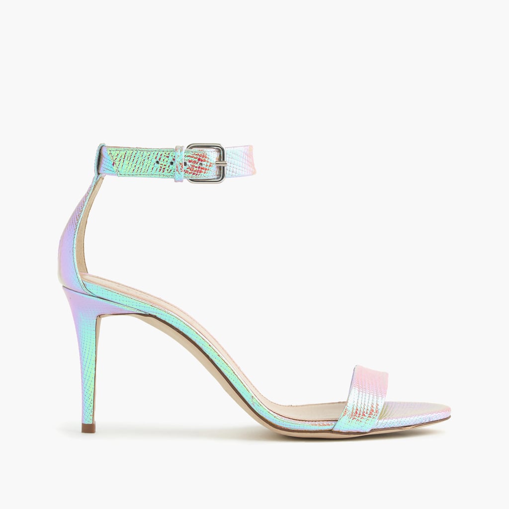 J.Crew Iridescent Ankle-Strap Heels