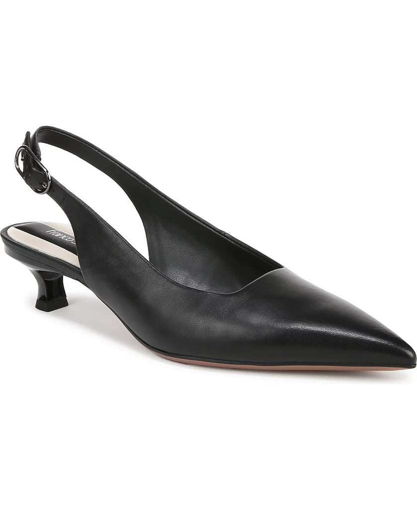 Franco Sarto Marlow Pointed Toe Slingback Kitten Heel Pumps