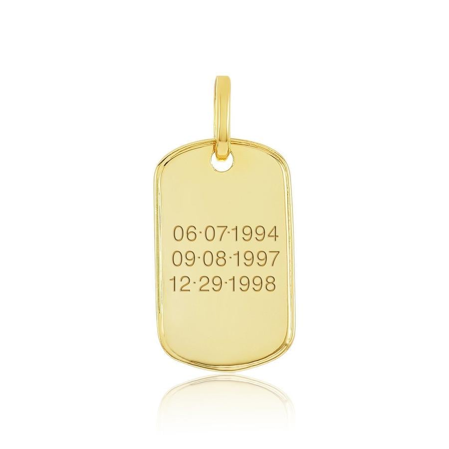 Melinda Maria Icons Engravable Rounded Dogtag Necklace Charm