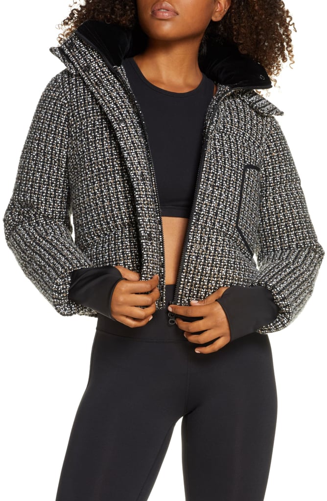 Blanc Noir Crop Bouclé Puffer Jacket
