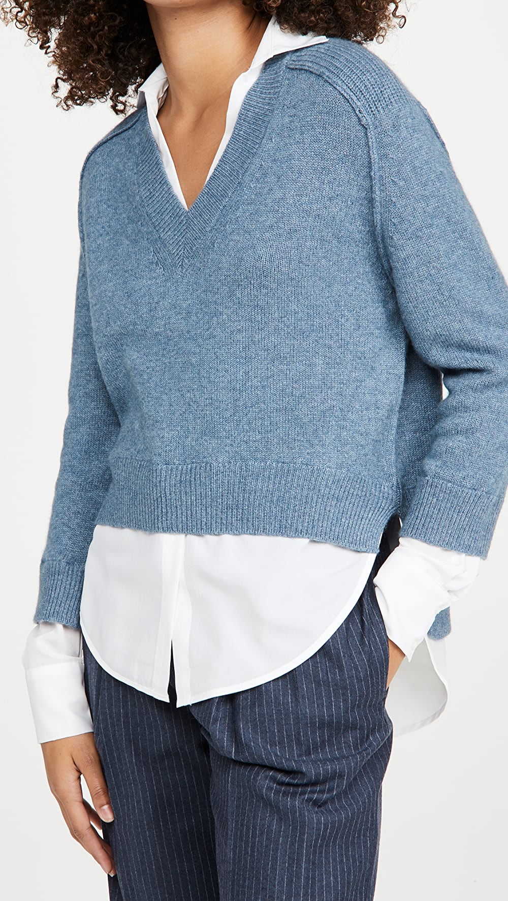 Brochu walker v neck layered pullover hot sale