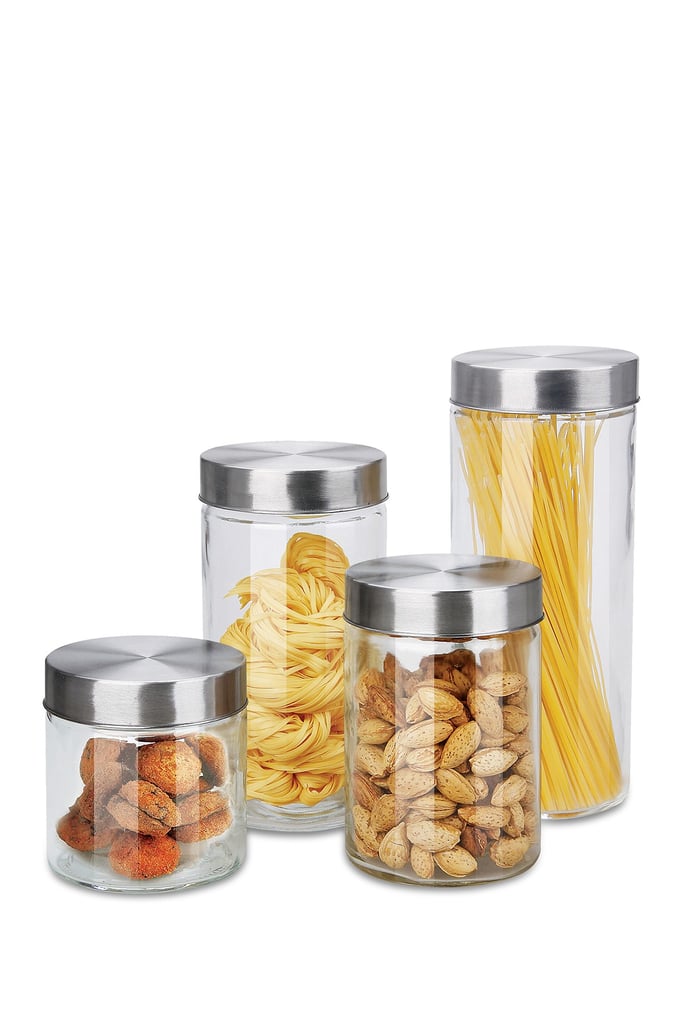Diamond Home Stainless Steel & Glass Storage Canister 6-Piece Set