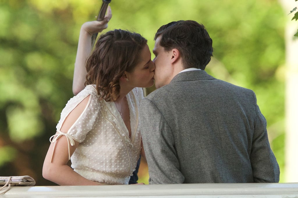 Kristen Stewart and Jesse Eisenberg on Woody Allen Movie Set