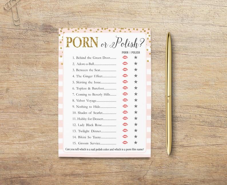 Bridal Shower Party - Porn or Polish Printable Game | It's Party Time! These 47 ...