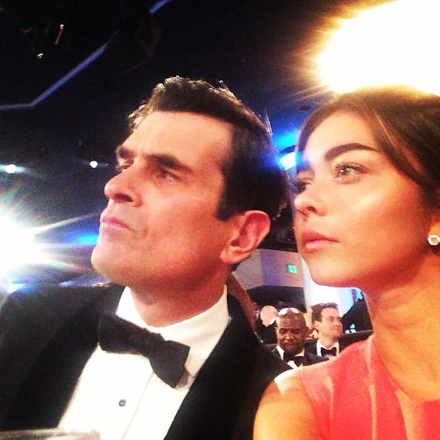 Modern Family's Sarah Hyland posed with her TV dad, Ty Burrell, at the show.
Source: Instagram user therealsarahhyland