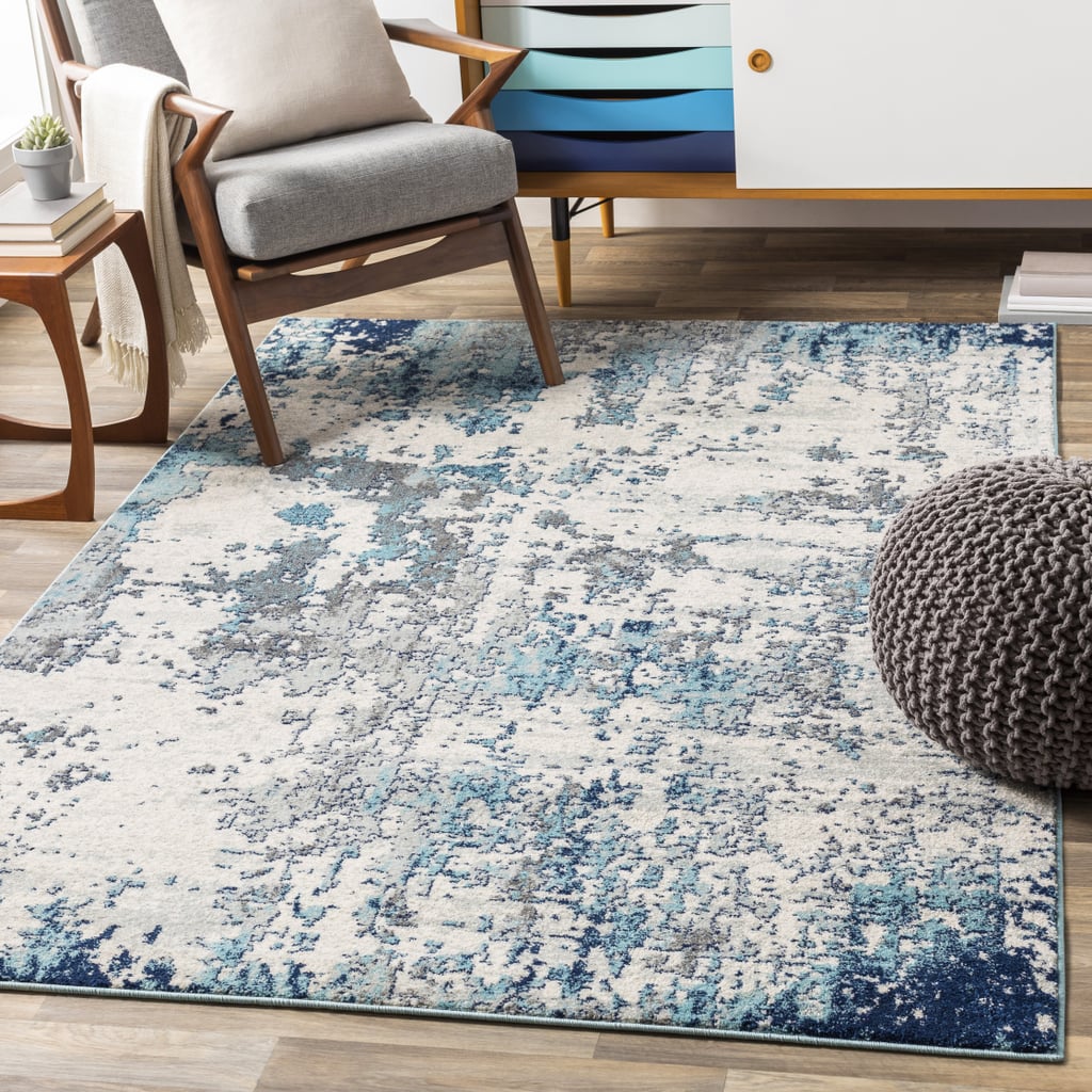 Corey Distressed Abstract Navy/Aqua Area Rug