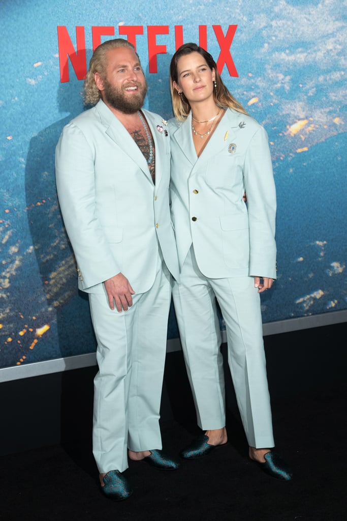 Jonah Hill and Sarah Brady Wear Matching Blue Gucci Suits