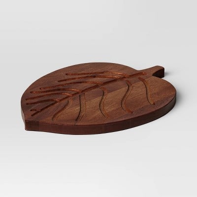 Threshold Wooden Round Leaf Shape Serving Board