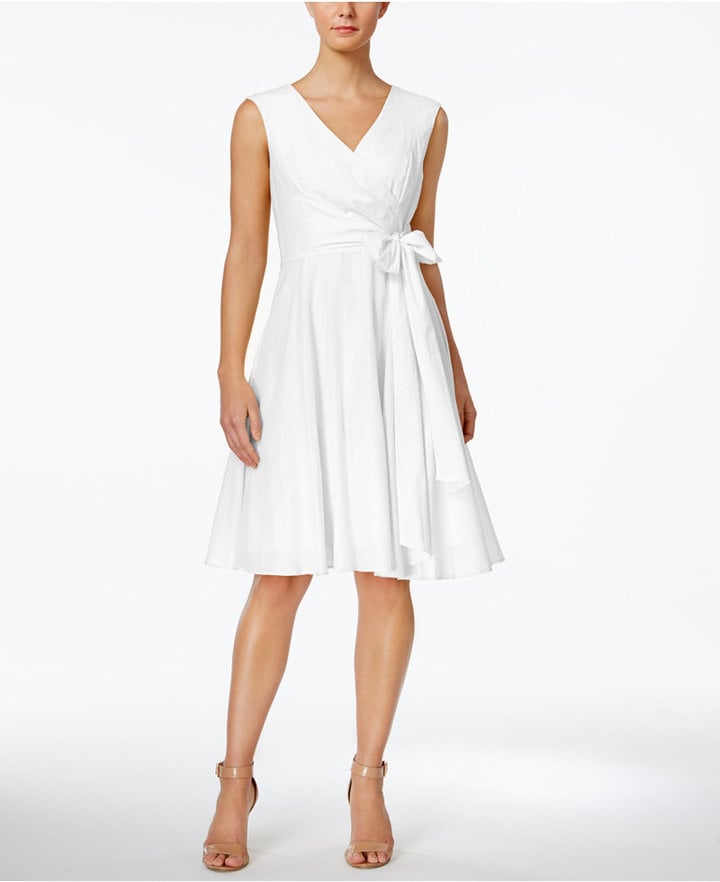 Calvin Klein Faux-Wrap Fit & Flare Dress