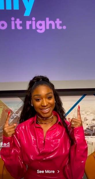 Normani's Red Nail Polish Color on Her Instagram Story