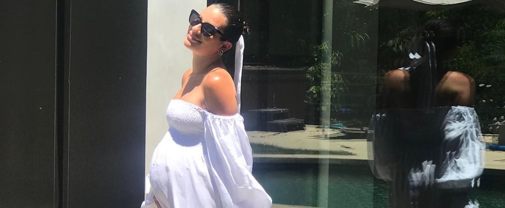 Lea Michele's White Off the Shoulder Dress From Sleeper