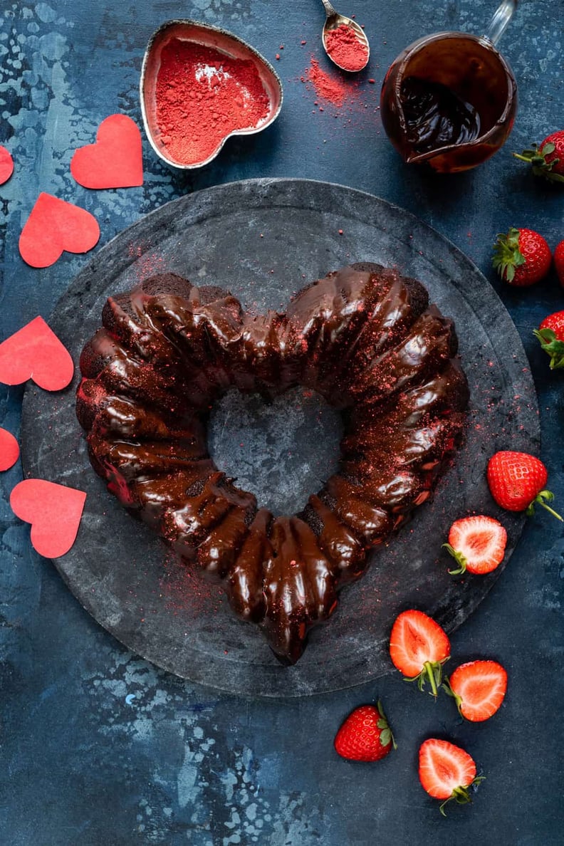 Vegan Chocolate Heart-Shaped Bundt Cake