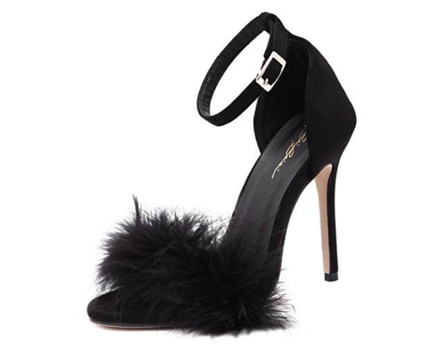 Fluffy Stiletto High Heels