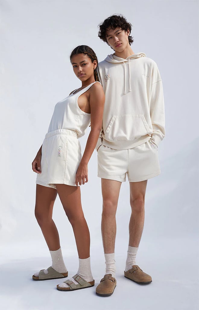 PacSun Colour Range Eco Off White Slim Sweat Shorts