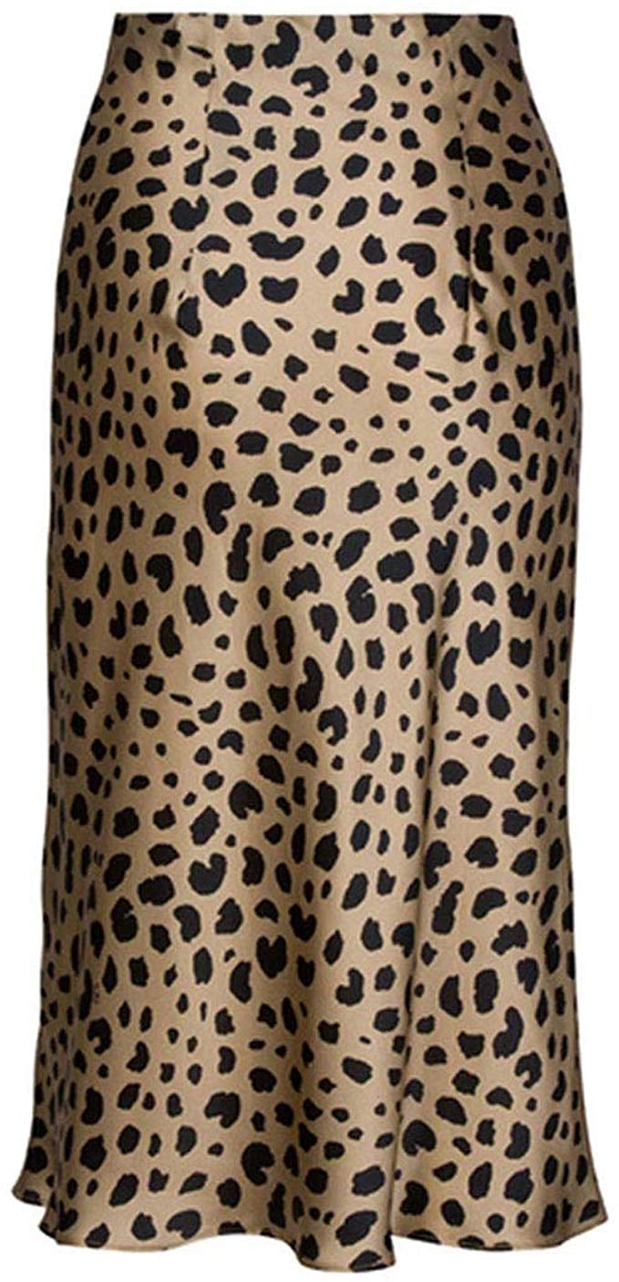 Keasmto Leopard Midi Skirt