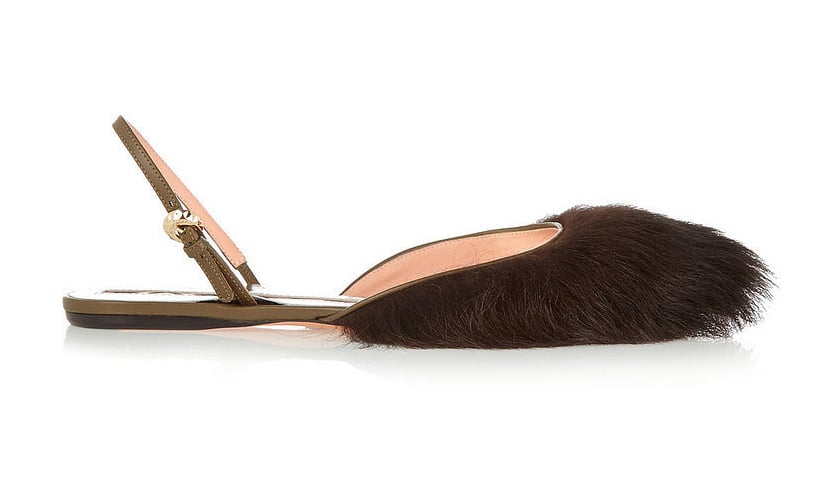 Rochas Faux Fur and Leather Point-Toe Flats ($313, originally $625)