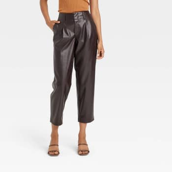 Bold Bottoms: A New Day High-Rise Faux Leather Tapered Ankle Pants