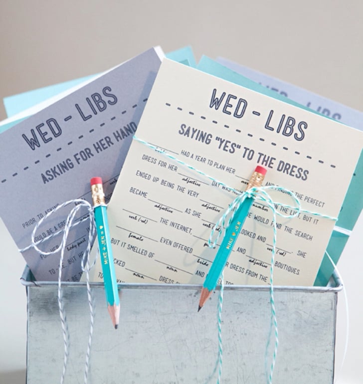 Double Sided Wedding Menu with Mad Lib