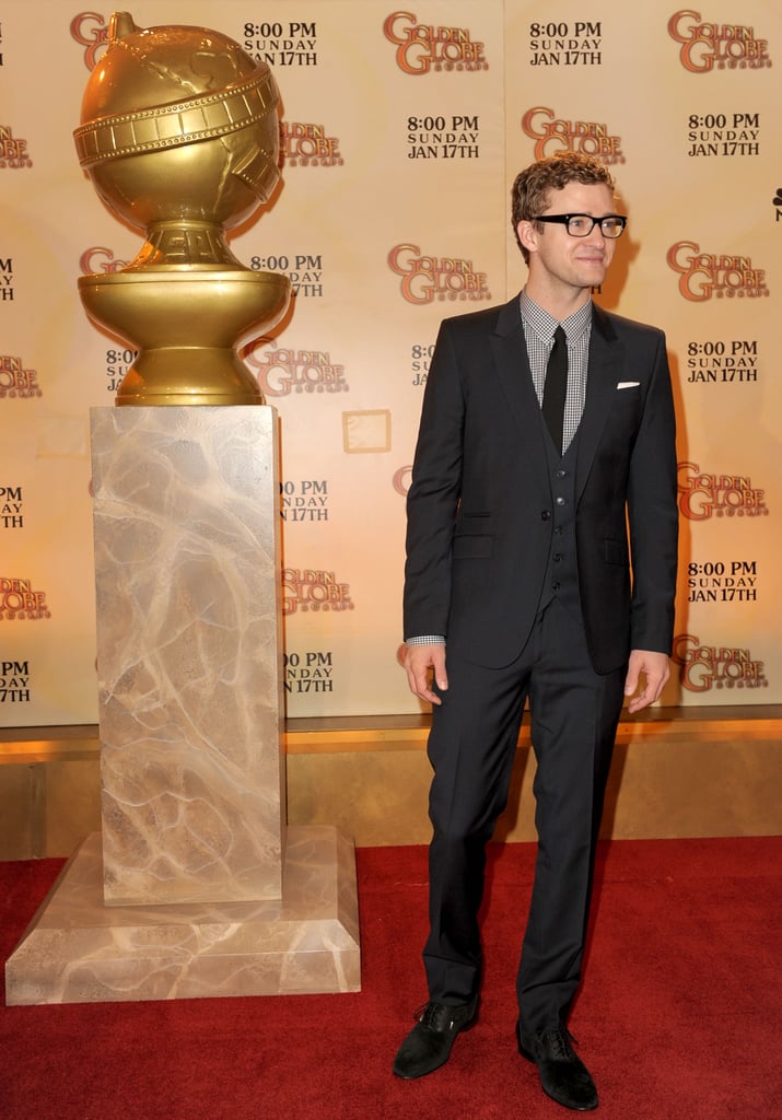 Justin was on his suit-and-tie (and glasses) game while announcing the Golden Globe nominations in 2009.