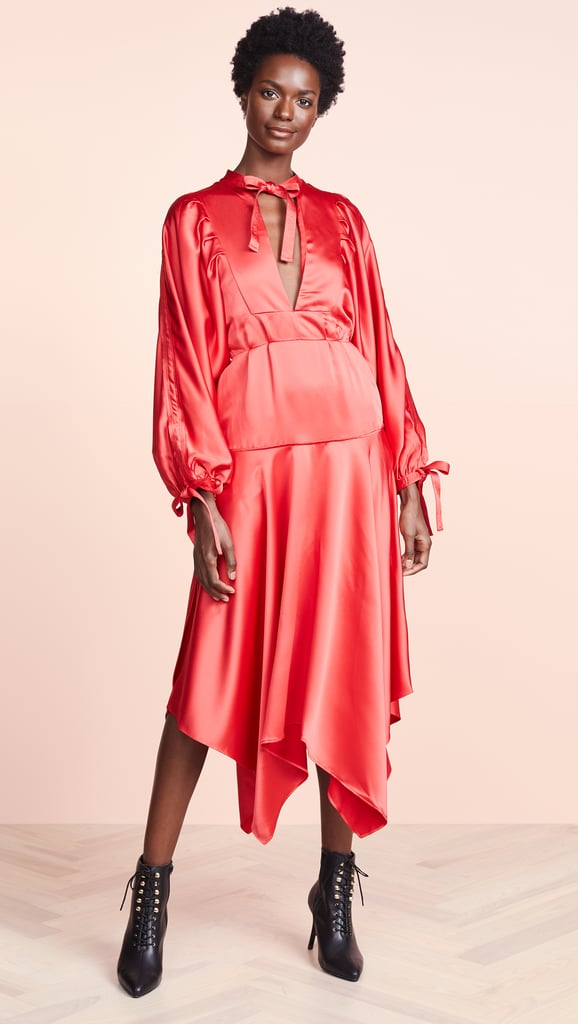 Self Portrait Satin Midi Dress