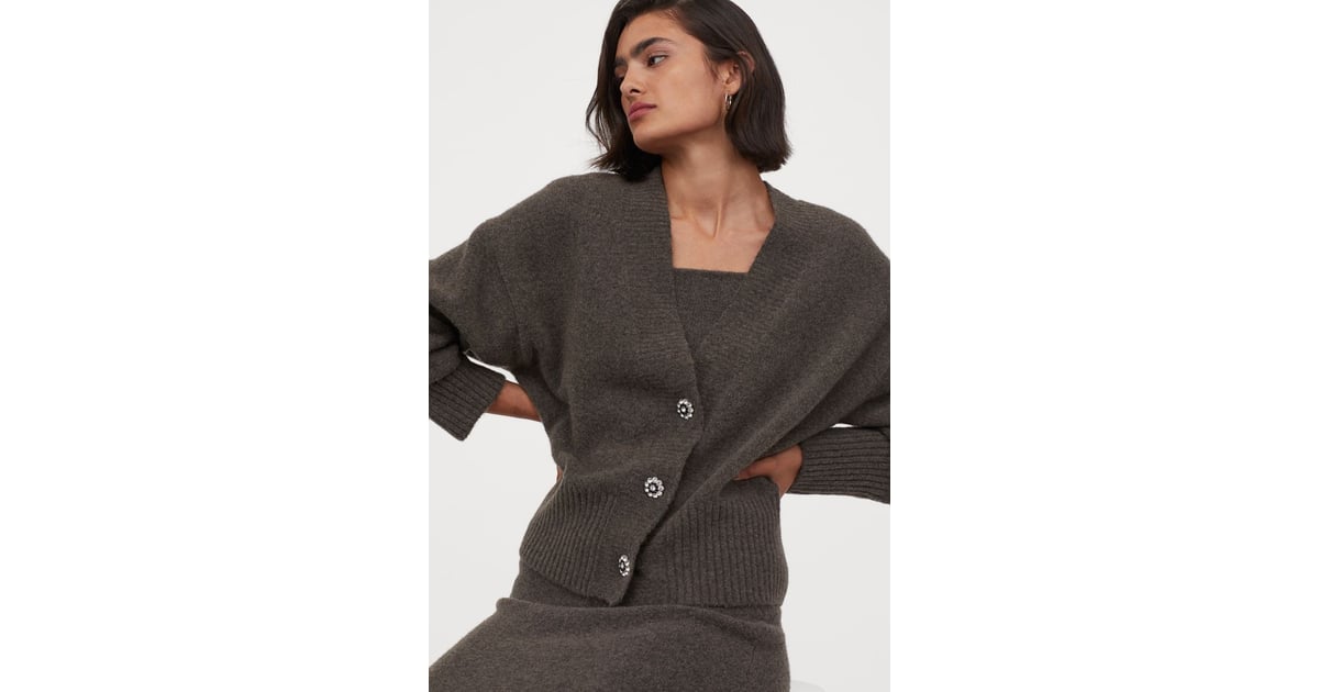 RhinestoneButton Cardigan Best New Clothes and Accessories From H&M August 2020 POPSUGAR
