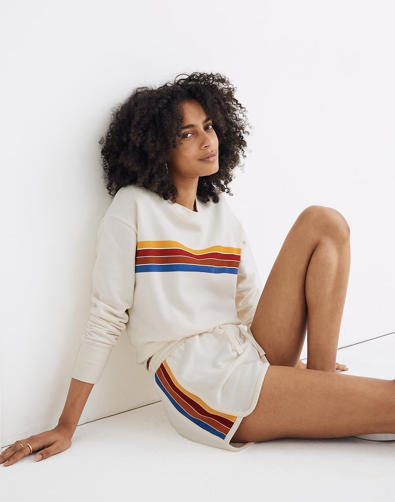 Madewell Rainbow-Inset Crop Sweatshirt