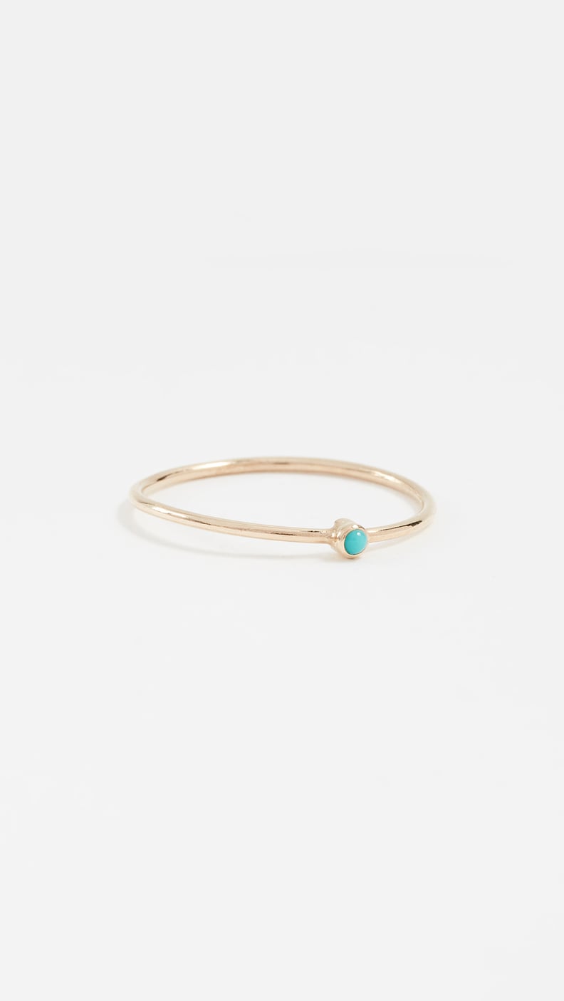 Jennifer Meyer Jewelry 18k Gold Thin Ring With Turquoise
