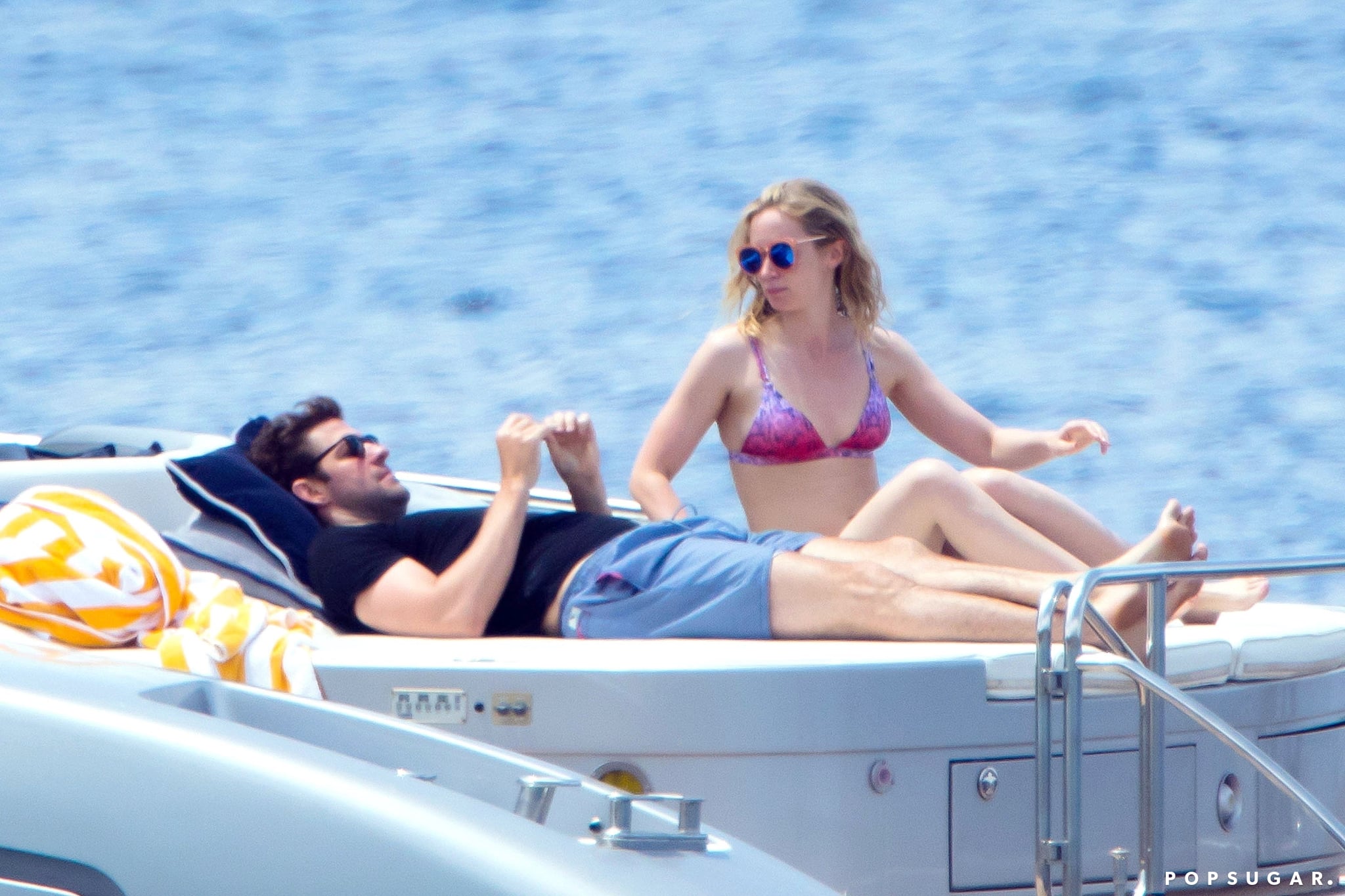 John Krasinski And Emily Blunt At The Beach In Italy 2017 Popsugar Celebrity