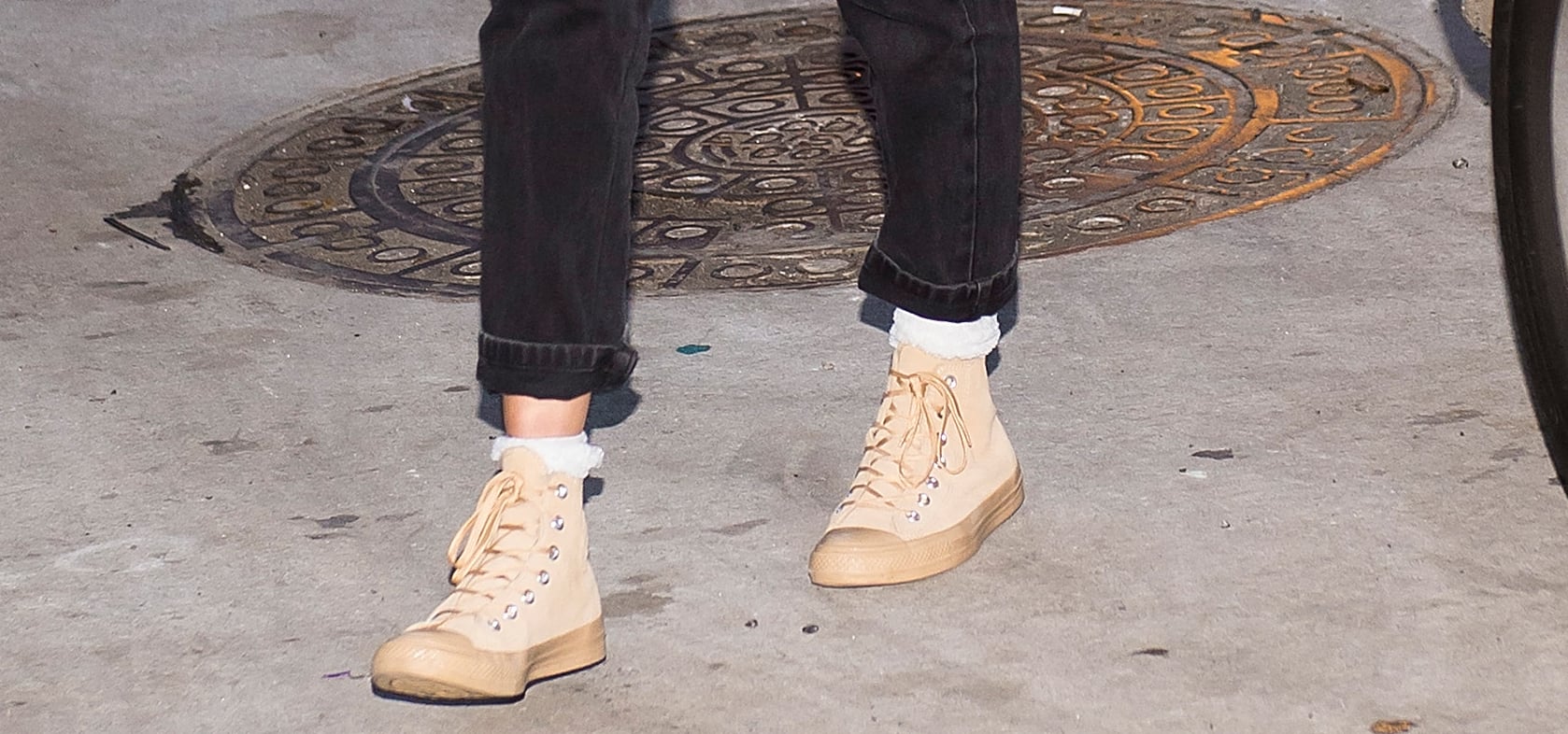 Bella Hadid s Beige Converse Sneakers POPSUGAR Fashion