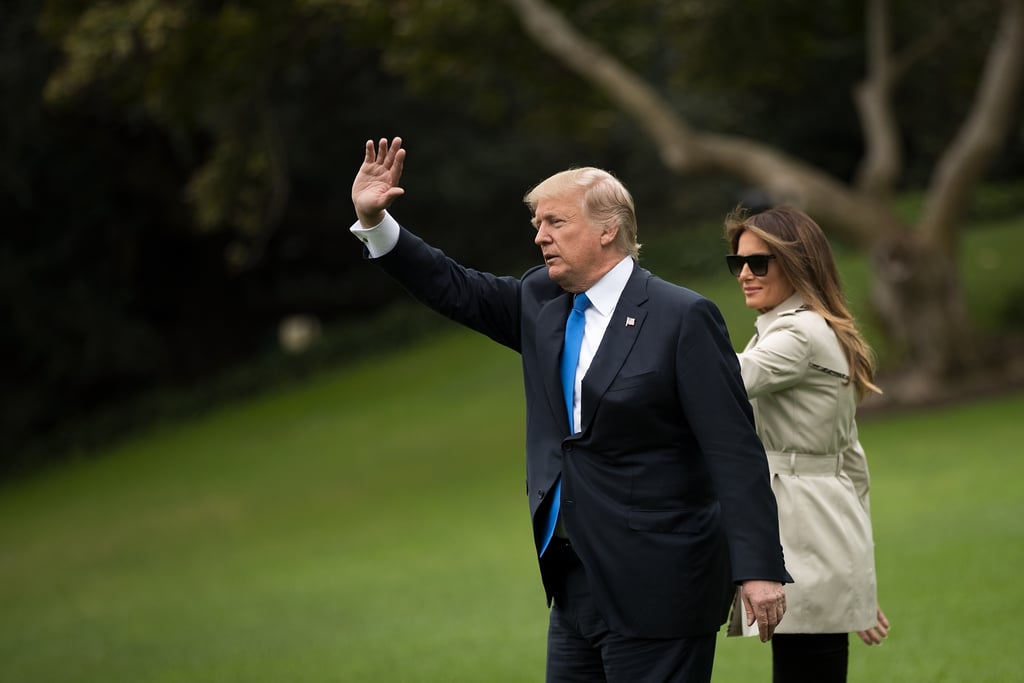 Melania Trump Trench Coat With Contrast Trim