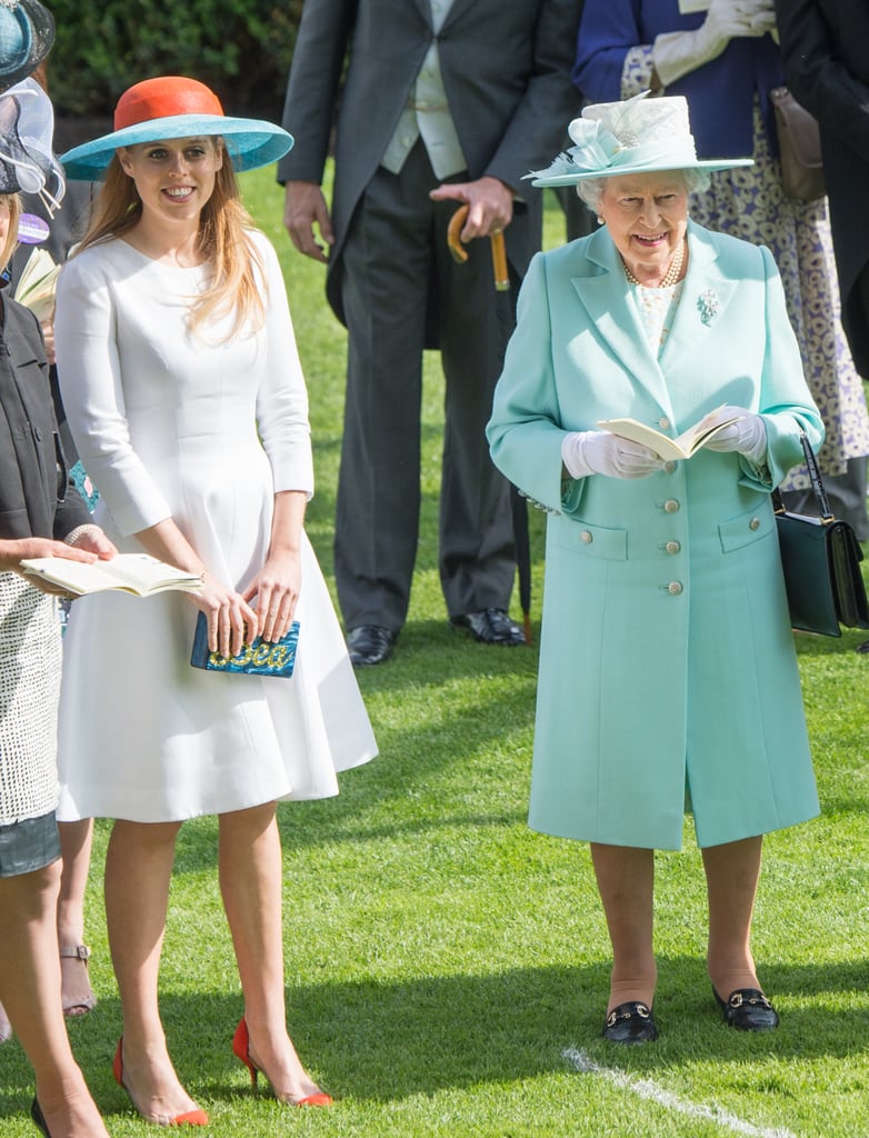 Princess Beatrice and the queen wore matching pastels to the Royal Ascot in 2015.