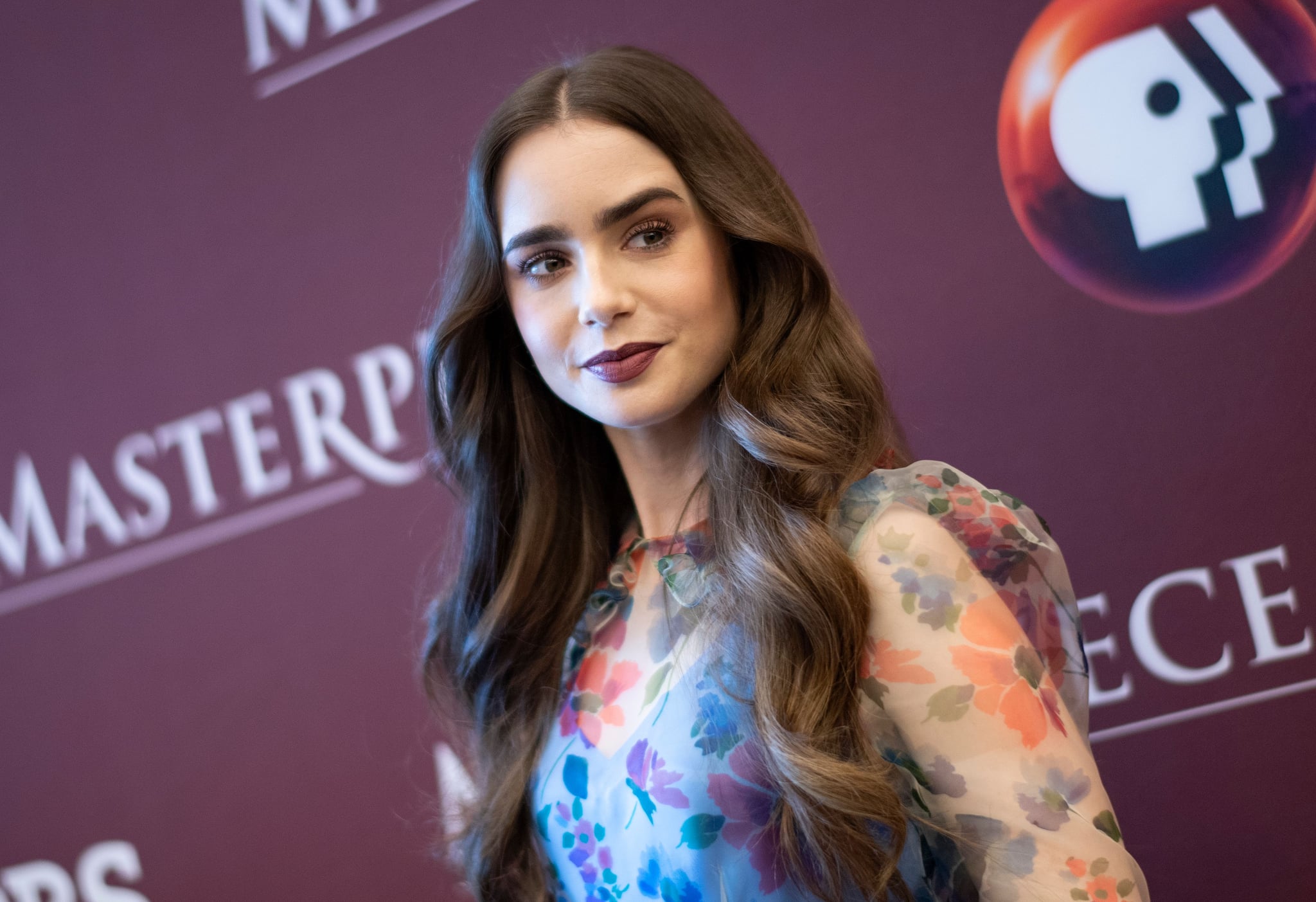 English-US actress Lily Collins attends the photo call for the PBS and BBC One television miniseries 