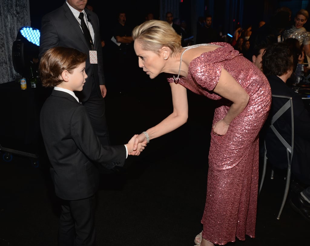 Pictured: Sharon Stone and Jacob Tremblay