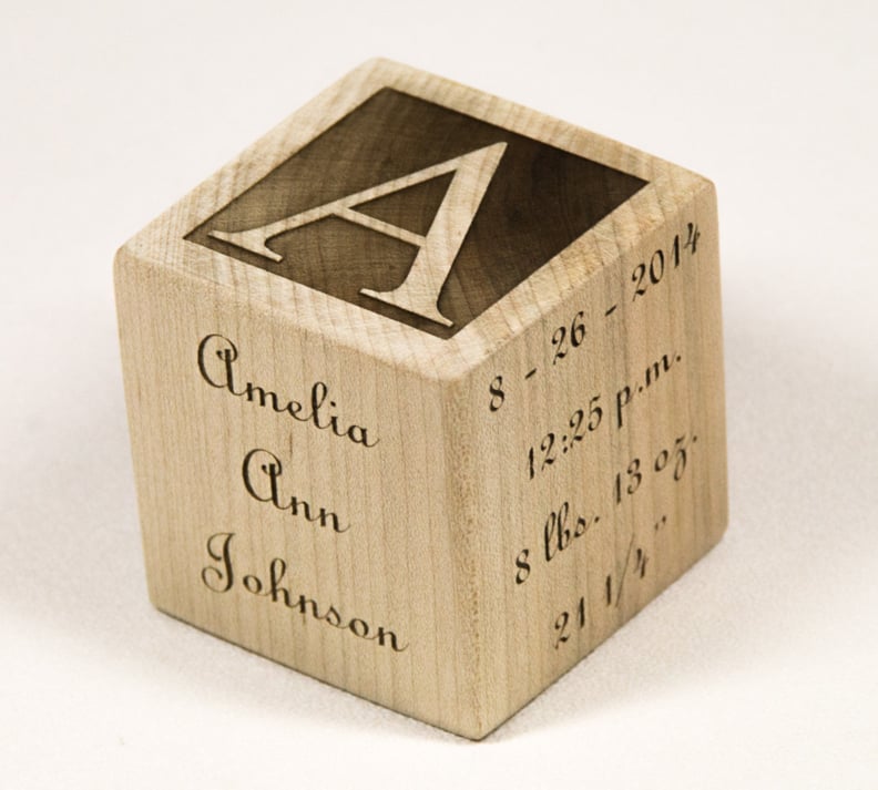 Initial and Stats Wooden Block