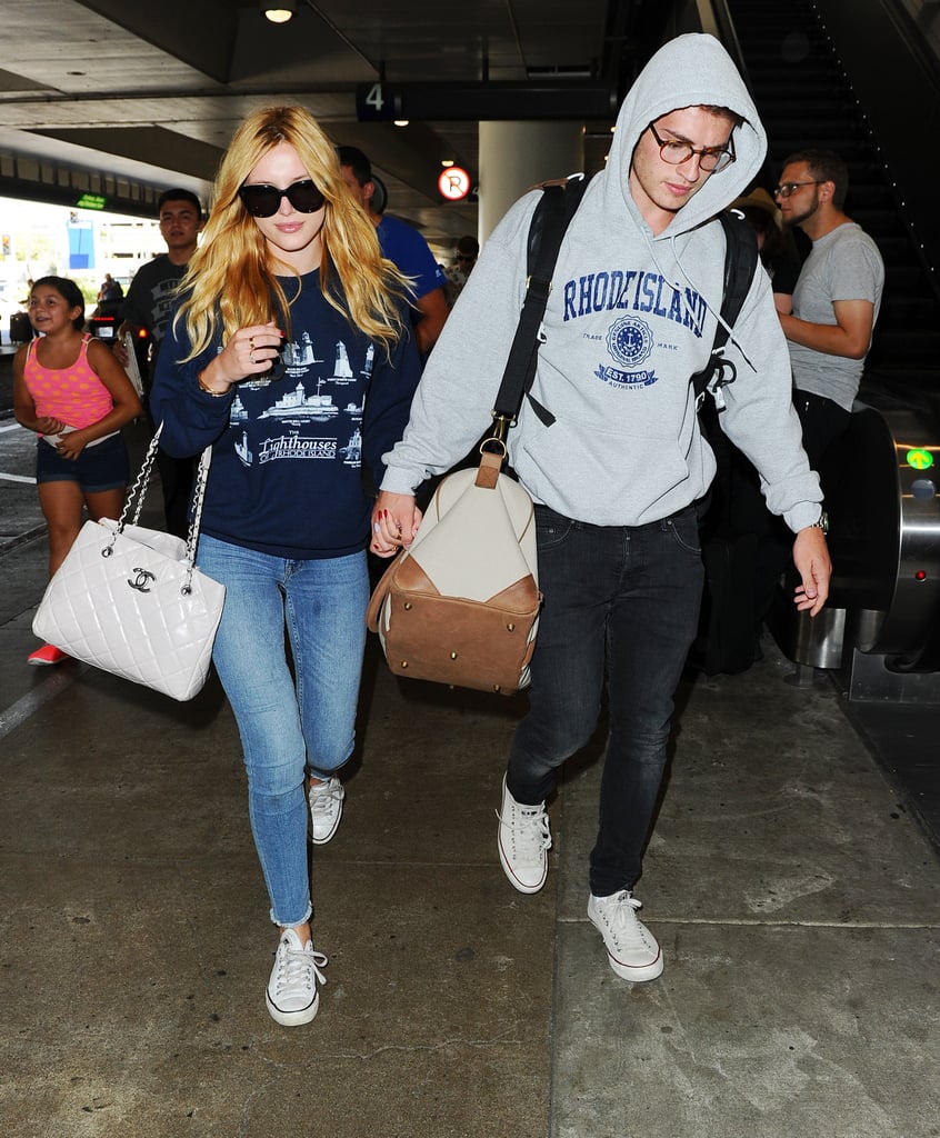 Bella Thorne and Gregg Sulkin Matching Airport Outfits