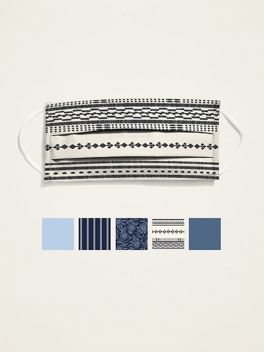 Old Navy Variety 5-Pack of Triple-Layer Cloth Face Masks For Adults — Indigo